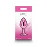 Plug bijou aluminium chromé rose M