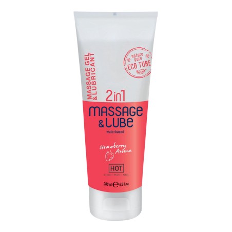 Lubrifiant et massage 2 en 1 fraise - HOT