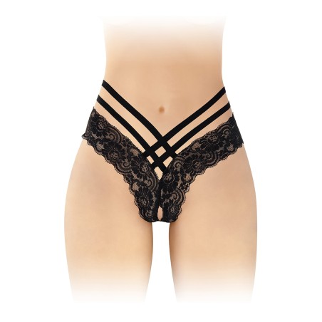 Tanga ouvert Anne - noir