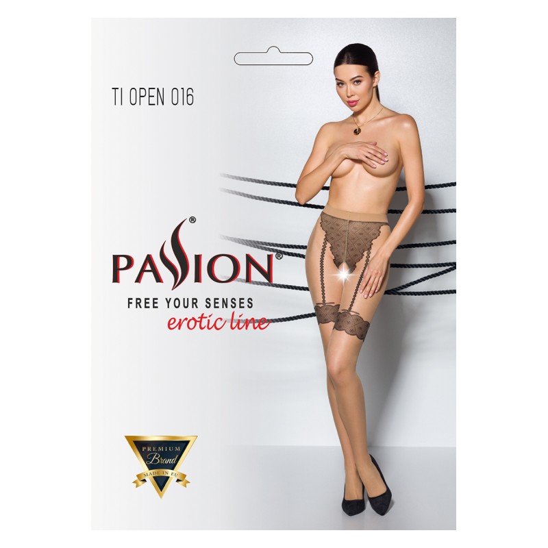 Collants ouverts TI016 20 deniers - beige