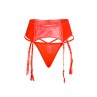 Porte-jarretelles wetlook avec string rouge